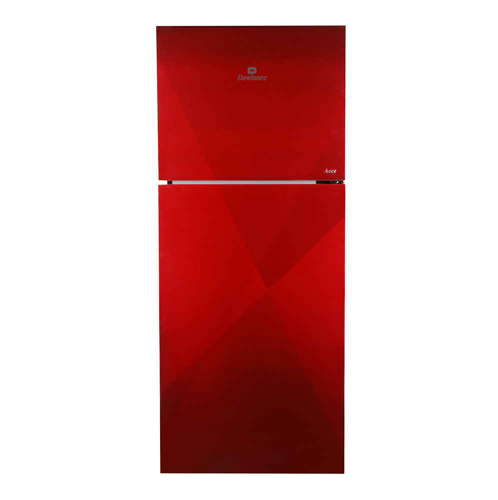 DAWLANCE LARGE SIZE GLASS DOOR FRIDGE - 9191 ACCE CORAL RED